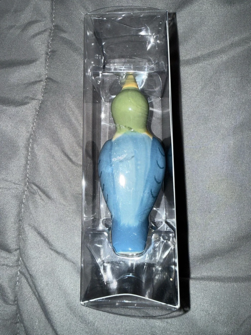 Pfaltzgraff Multicolor Ceramic Singing Bird Figurine - Blue, Green, Yellow